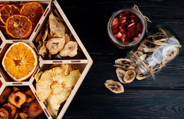 میوه خشک مخلوط بسته بندی + میوه های مرغوب و بافتی تازه